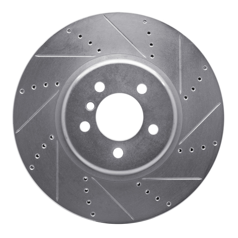 BMW 335I xDrive Brake Rotor (1) - Front Right - R1 Concepts - Drilled & Slotted - Silver - `13-`20